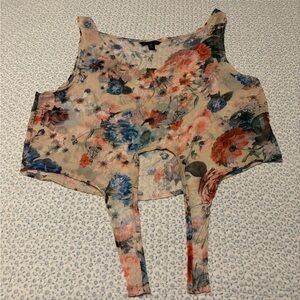 American Eagle Floral Sheer Tank Top